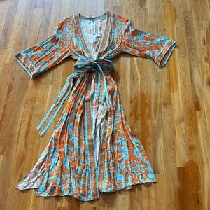 Alice + Olivia Vibrant Orange and Blue Coverup - Size M/L